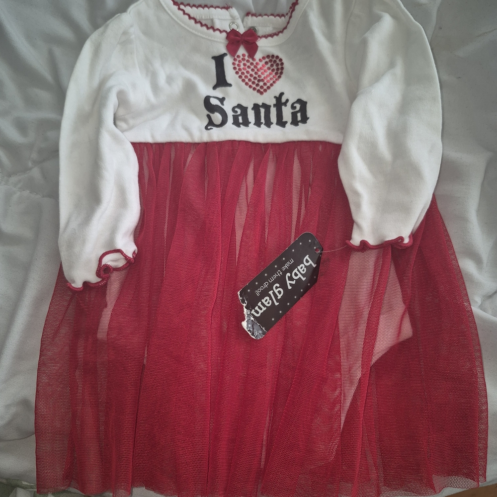 Festive Red and White Santa Dress